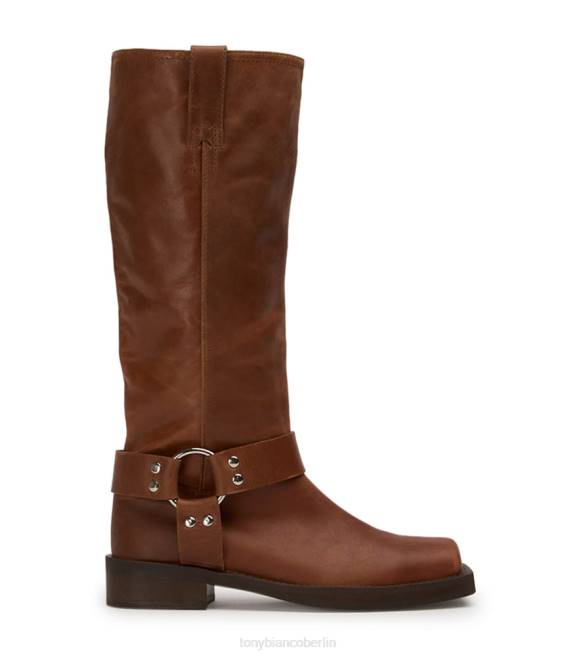 Kampfstiefel| de Tony Bianco Frauen Biker-Kalbsstiefel Cognac 4624560